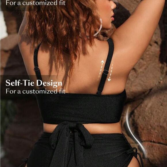SHEIN Black Twist Front Bikini Top - Picture 4 of 10